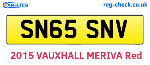 SN65SNV are the vehicle registration plates.