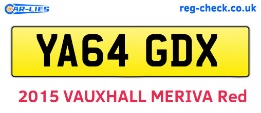 YA64GDX are the vehicle registration plates.