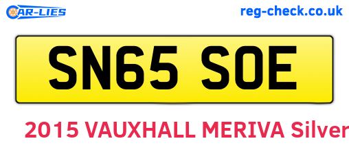 SN65SOE are the vehicle registration plates.