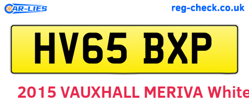 HV65BXP are the vehicle registration plates.