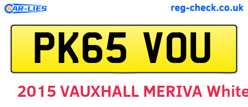 PK65VOU are the vehicle registration plates.