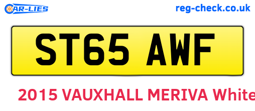 ST65AWF are the vehicle registration plates.