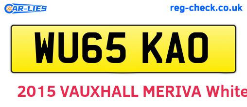 WU65KAO are the vehicle registration plates.