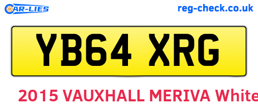 YB64XRG are the vehicle registration plates.