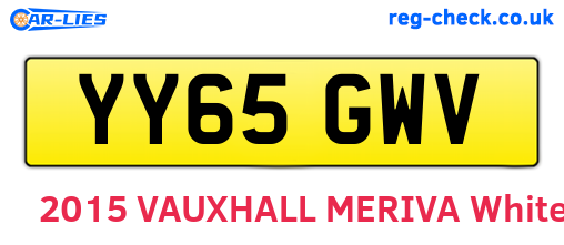 YY65GWV are the vehicle registration plates.