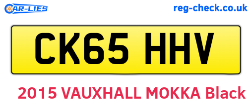 CK65HHV are the vehicle registration plates.