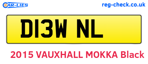D13WNL are the vehicle registration plates.
