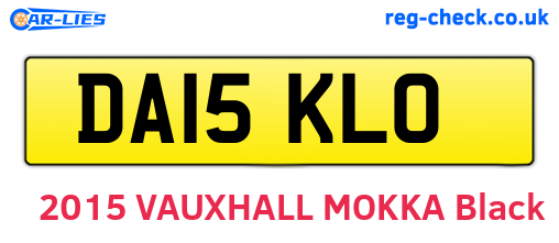 DA15KLO are the vehicle registration plates.