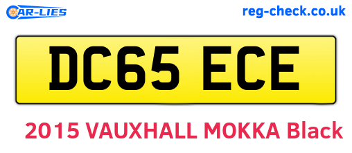 DC65ECE are the vehicle registration plates.