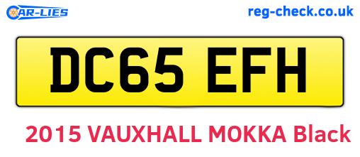 DC65EFH are the vehicle registration plates.
