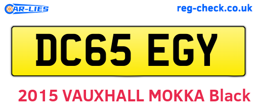 DC65EGY are the vehicle registration plates.