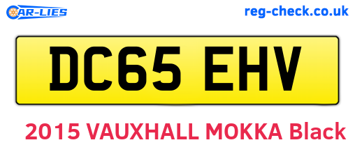 DC65EHV are the vehicle registration plates.