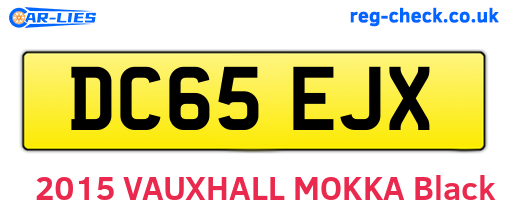 DC65EJX are the vehicle registration plates.