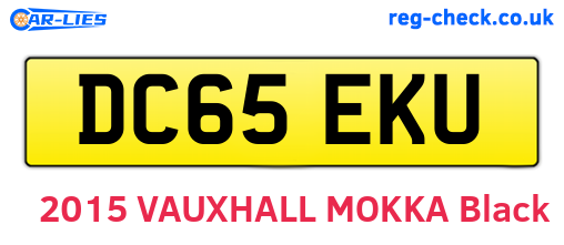 DC65EKU are the vehicle registration plates.