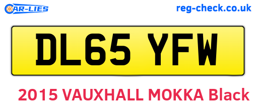 DL65YFW are the vehicle registration plates.