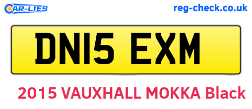 DN15EXM are the vehicle registration plates.