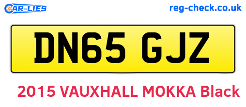 DN65GJZ are the vehicle registration plates.