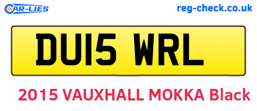 DU15WRL are the vehicle registration plates.