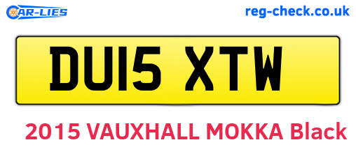 DU15XTW are the vehicle registration plates.