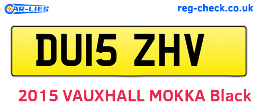 DU15ZHV are the vehicle registration plates.