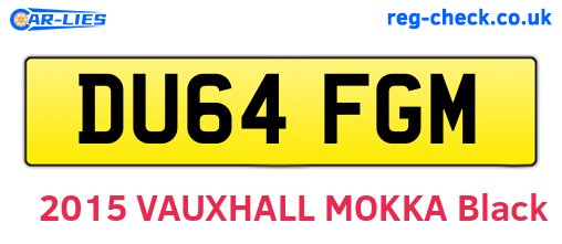 DU64FGM are the vehicle registration plates.