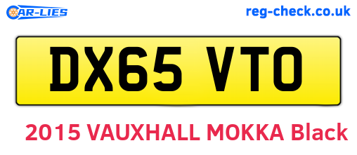 DX65VTO are the vehicle registration plates.