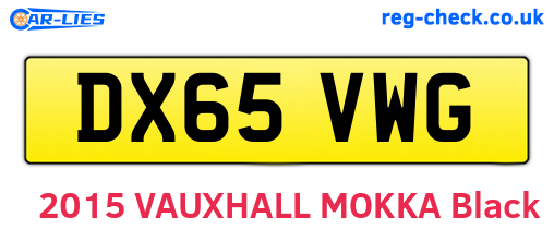 DX65VWG are the vehicle registration plates.