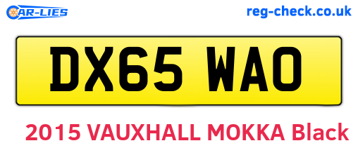 DX65WAO are the vehicle registration plates.