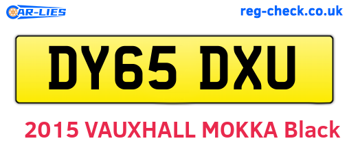 DY65DXU are the vehicle registration plates.