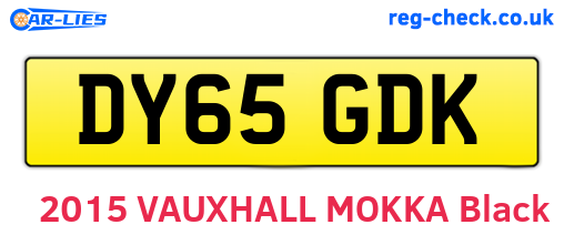 DY65GDK are the vehicle registration plates.