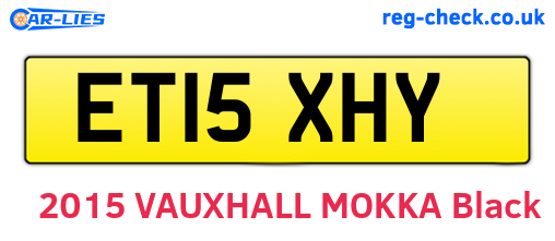 ET15XHY are the vehicle registration plates.