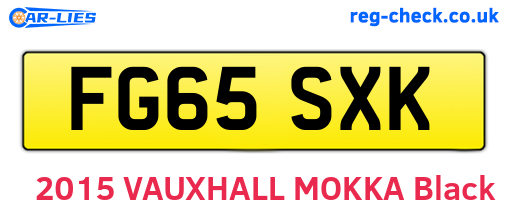 FG65SXK are the vehicle registration plates.