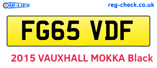 FG65VDF are the vehicle registration plates.