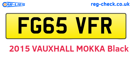 FG65VFR are the vehicle registration plates.