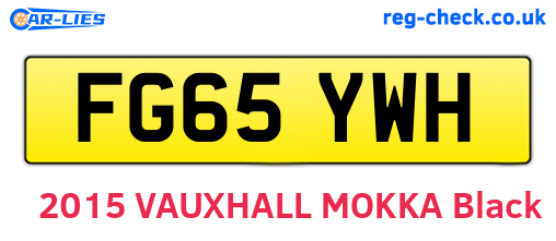 FG65YWH are the vehicle registration plates.