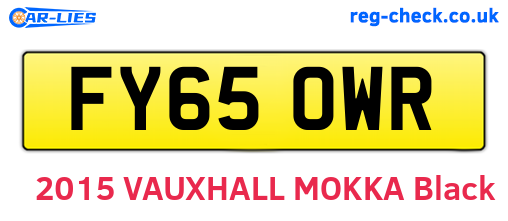 FY65OWR are the vehicle registration plates.
