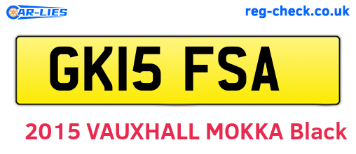 GK15FSA are the vehicle registration plates.