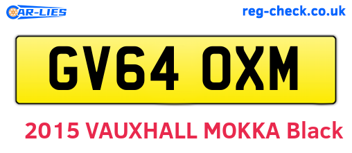GV64OXM are the vehicle registration plates.