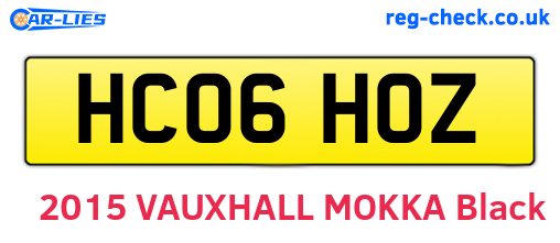 HC06HOZ are the vehicle registration plates.