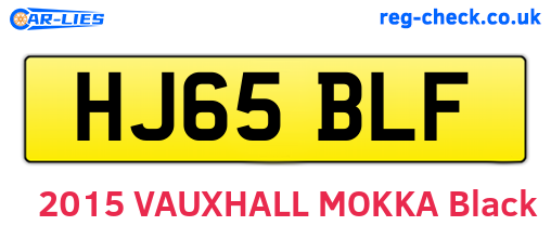 HJ65BLF are the vehicle registration plates.