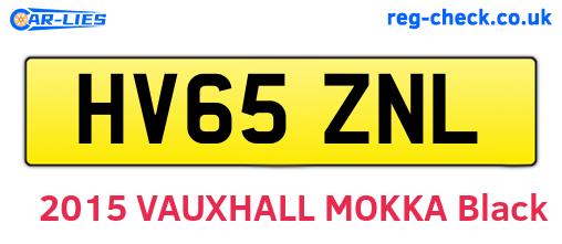 HV65ZNL are the vehicle registration plates.