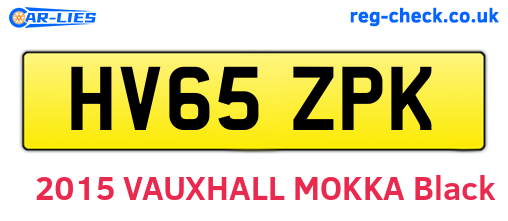 HV65ZPK are the vehicle registration plates.