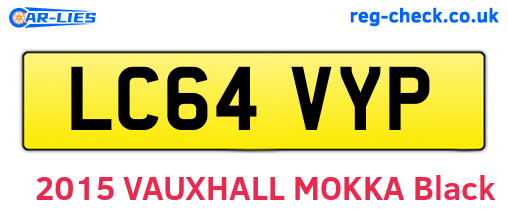 LC64VYP are the vehicle registration plates.