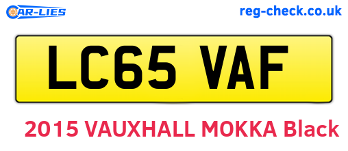 LC65VAF are the vehicle registration plates.