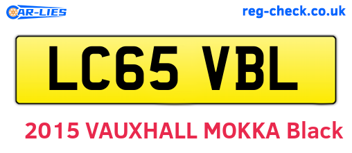 LC65VBL are the vehicle registration plates.