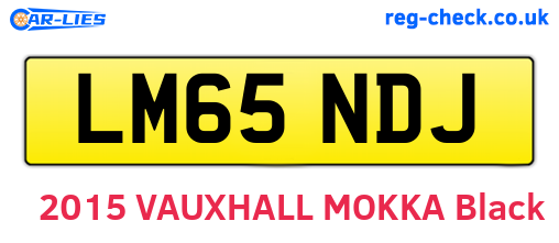 LM65NDJ are the vehicle registration plates.