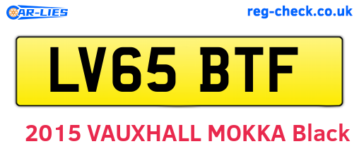 LV65BTF are the vehicle registration plates.