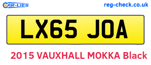 LX65JOA are the vehicle registration plates.