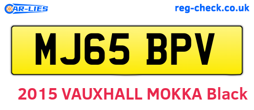 MJ65BPV are the vehicle registration plates.