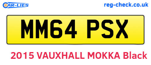 MM64PSX are the vehicle registration plates.
